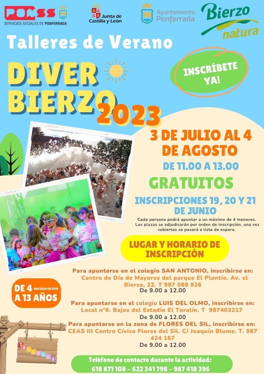 DIVER BIERZO 2023 | Talleres de verano 2023 