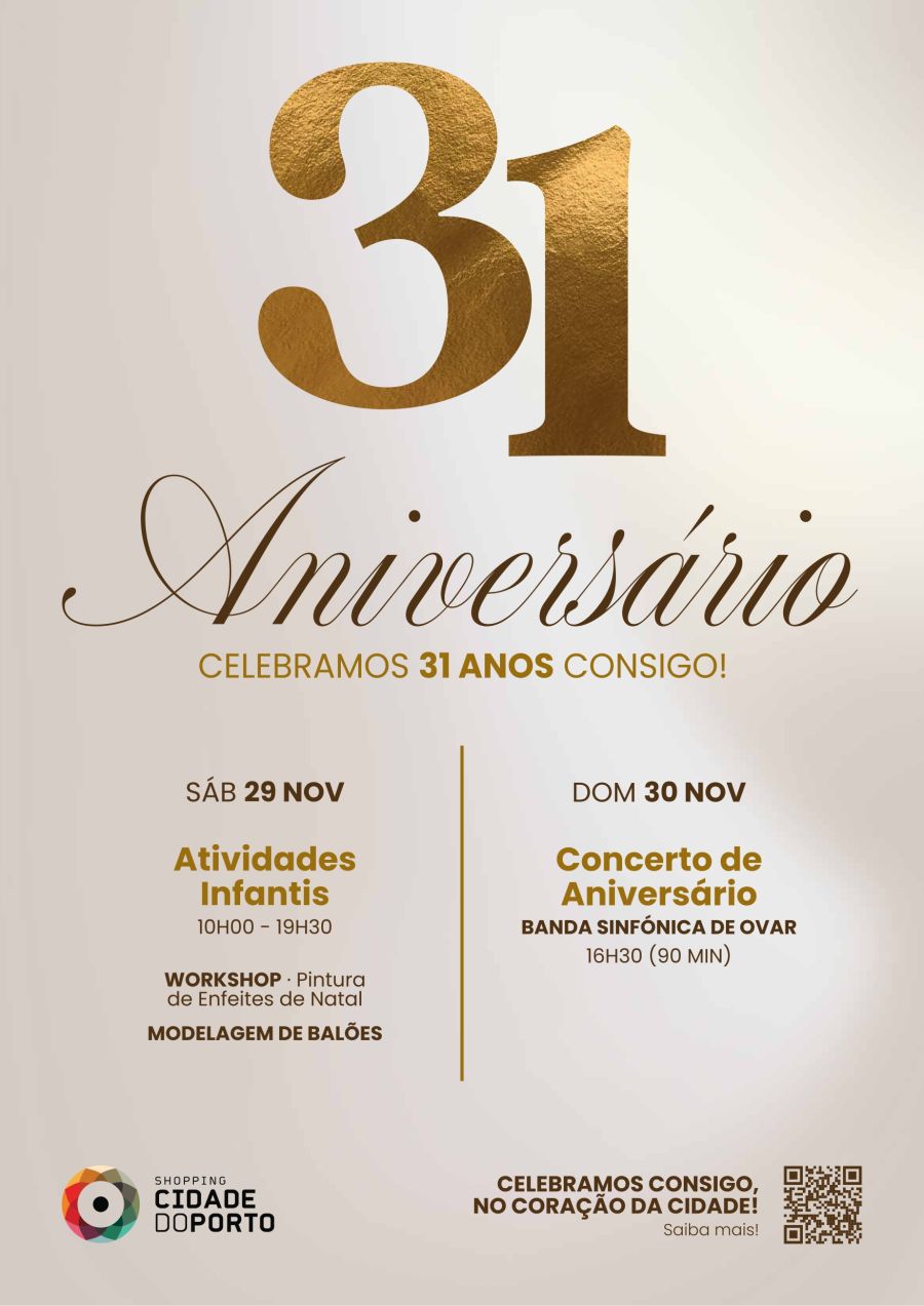 Shopping Cidade do Porto celebra 31º aniversário com experiências para os visitantes