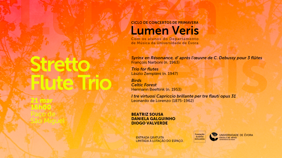 Concerto 'STRETTO FLUTE TRIO' no Paço de São Miguel, Évora
