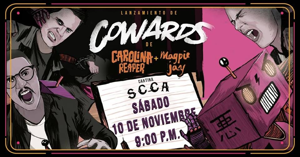 Lanzamiento de Cowards. Magpie Jay & Carolina Reaper. Banda, rock-alternativo