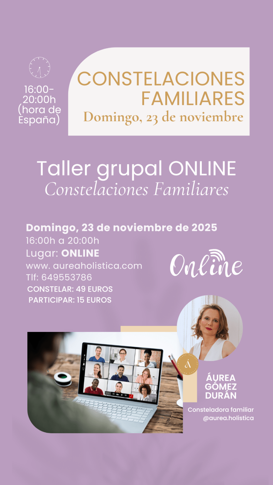 TALLER GRUPAL DE CONSTELACIONES FAMILIARES online | 23 de noviembre 2025
