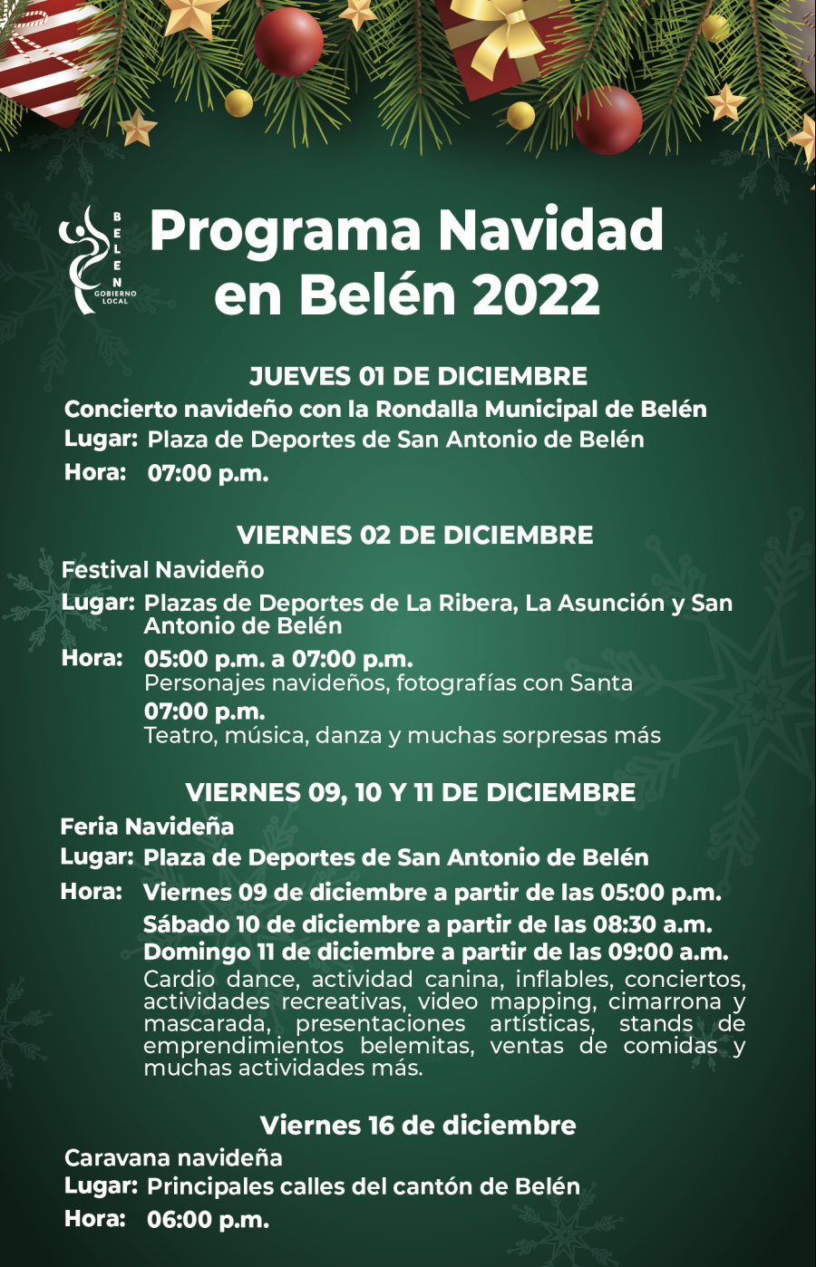 Programa Navidad en Belén 2022