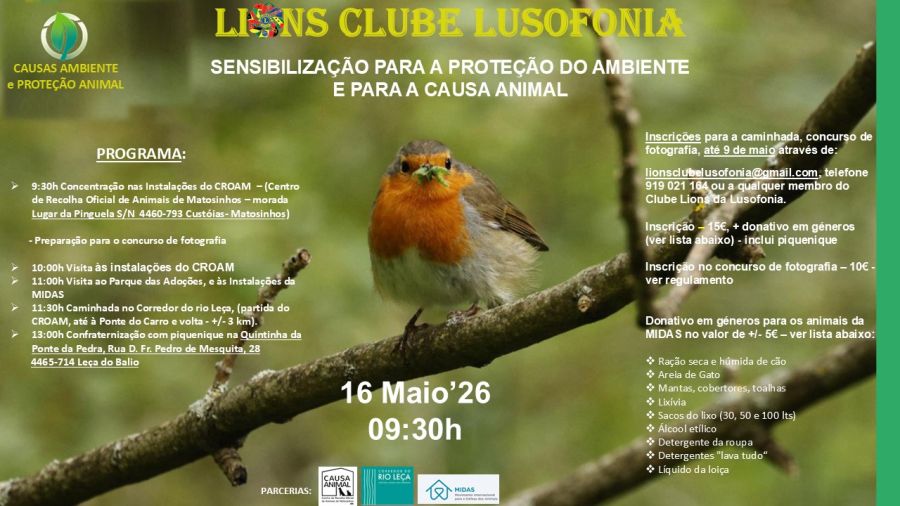 Sensibilização para proteção do Ambiente e para a Causa Animal