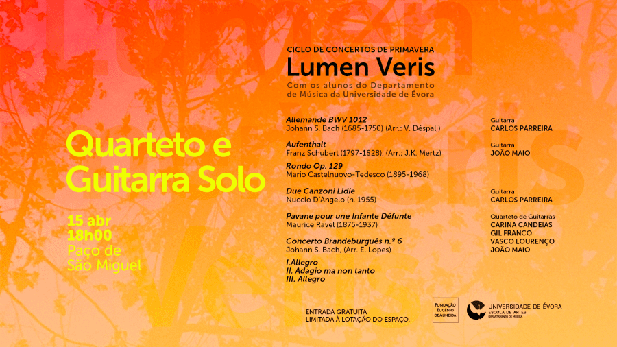 CONCERTO Quarteto e Guitarra Solo no PAÇO DE SÃO MIGUEL