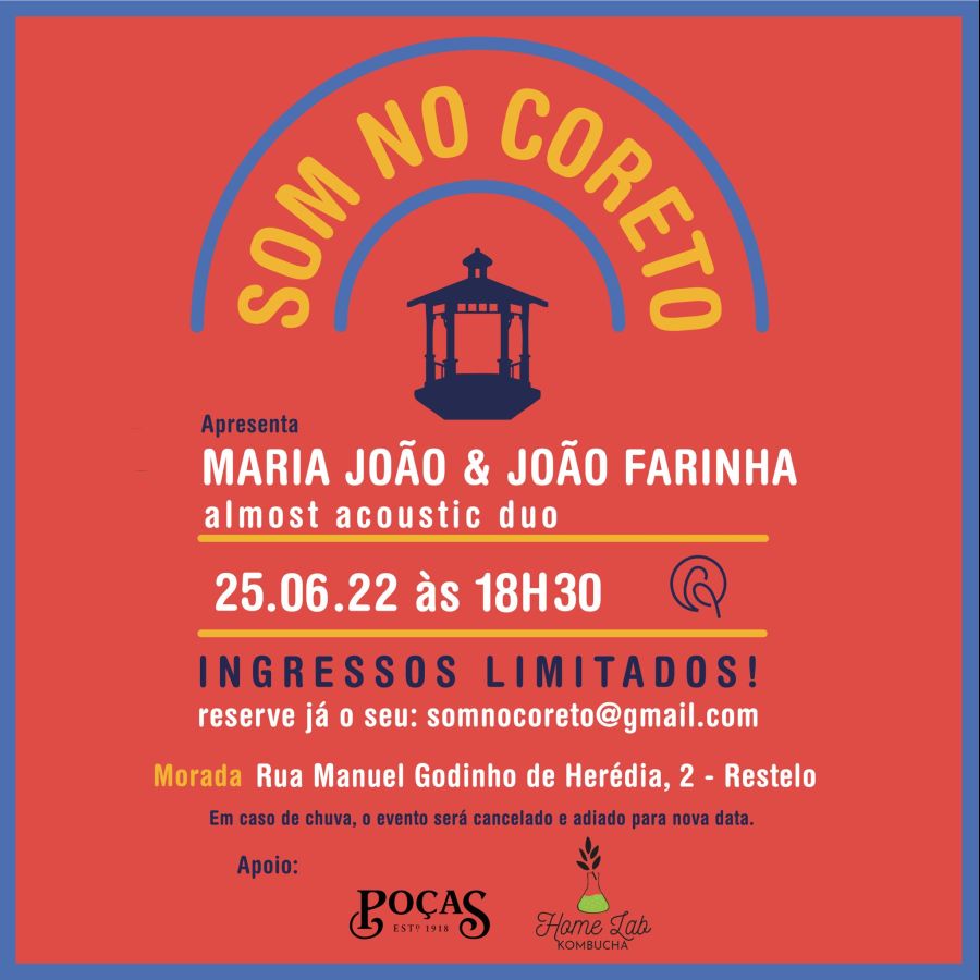 Maria João & João Farinha no dia 25 de junho em concerto no Som no Coreto, em Lisboa