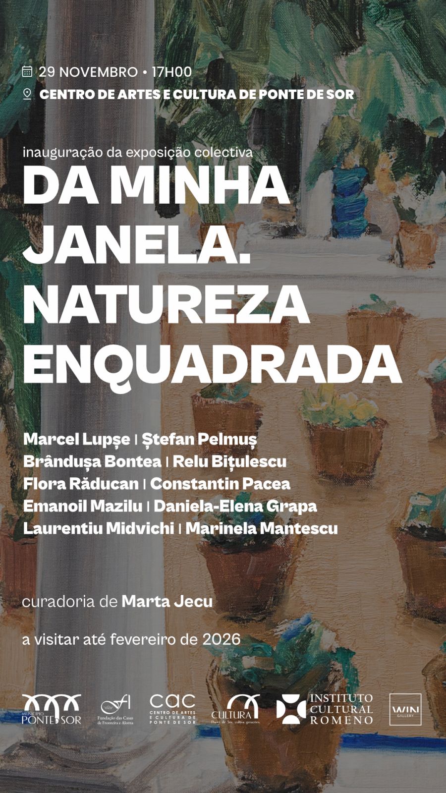 A exposição “Da Minha Janela. Natureza Enquadrada”, com curadoria de Marta Jecu, no Centro de Artes e Cultura de Ponte de Sor
