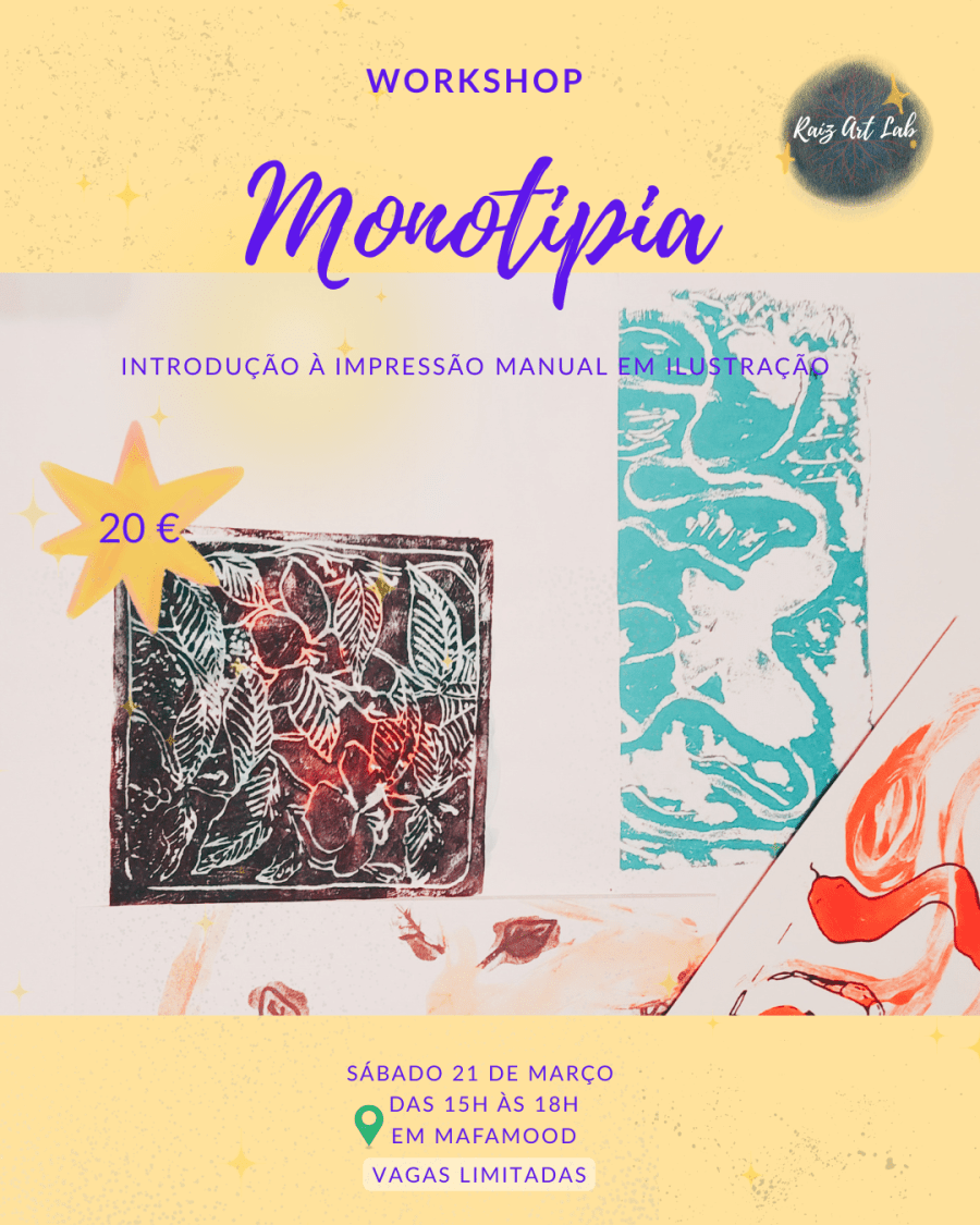 Workshop - impressao manual em Monotipia