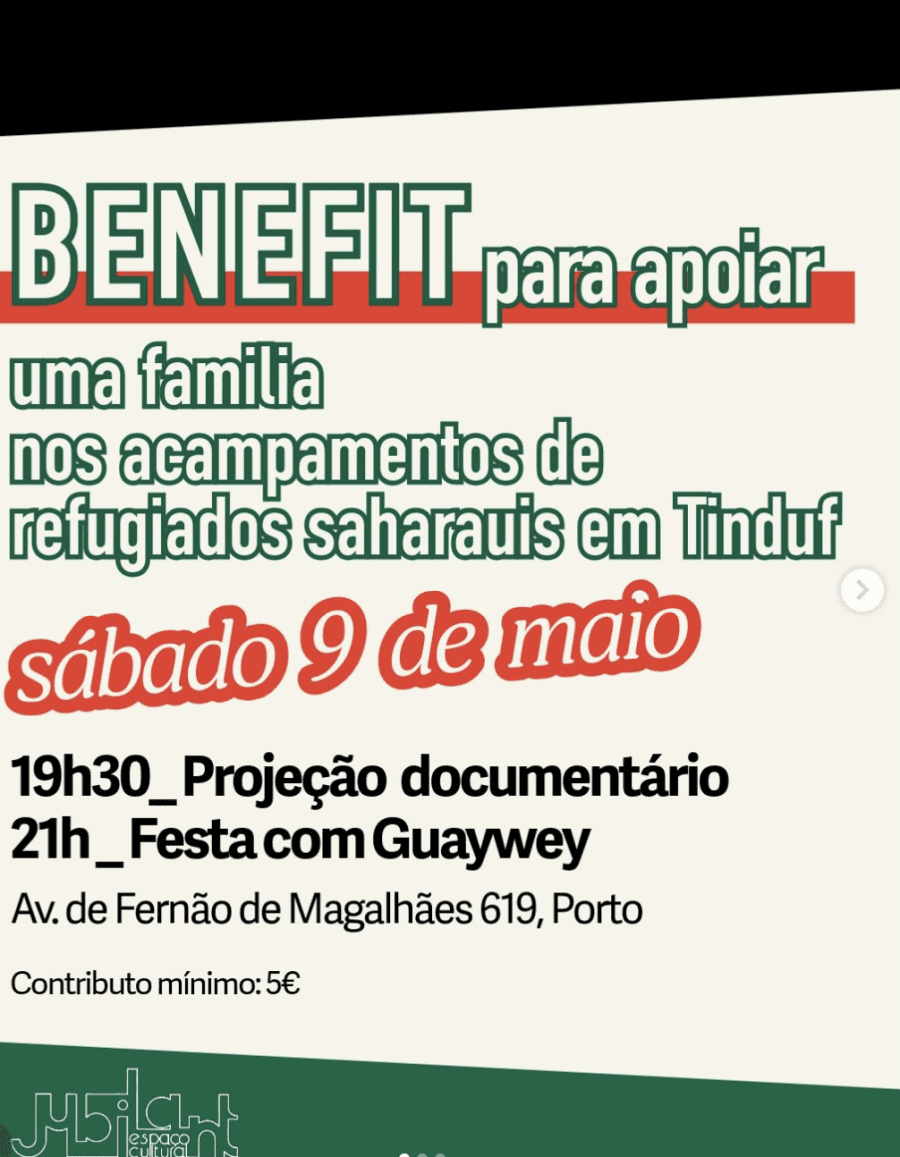 Benefit para apoiar uma família nos acampamentos de refugiados saharauis em Tinduf
