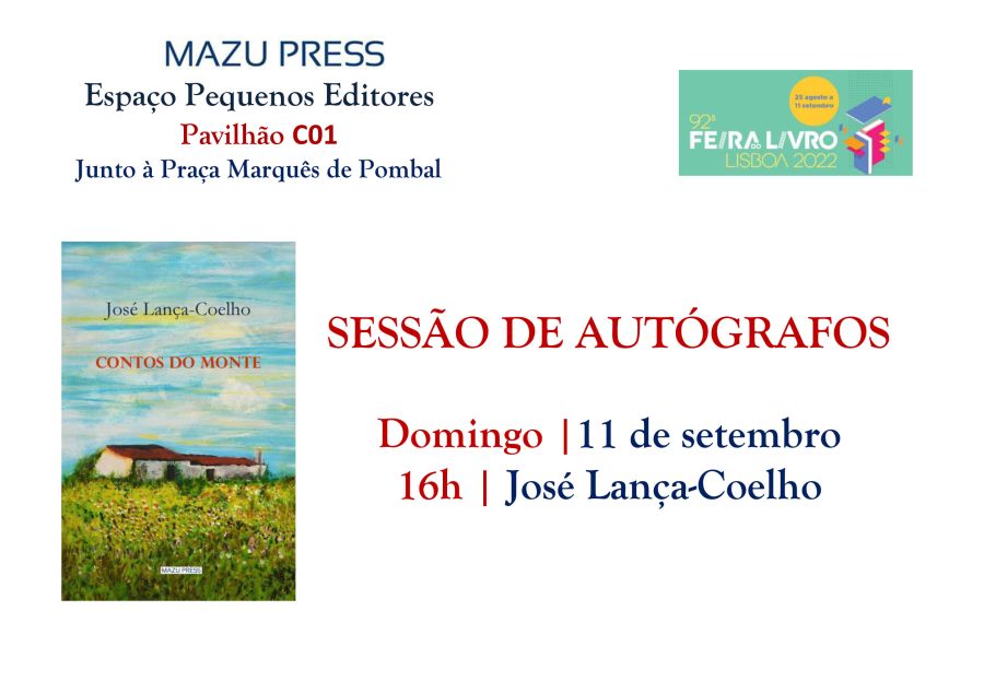 Sessão de autógrafos de José Lança-Coelho, autor de “Contos do Monte”.