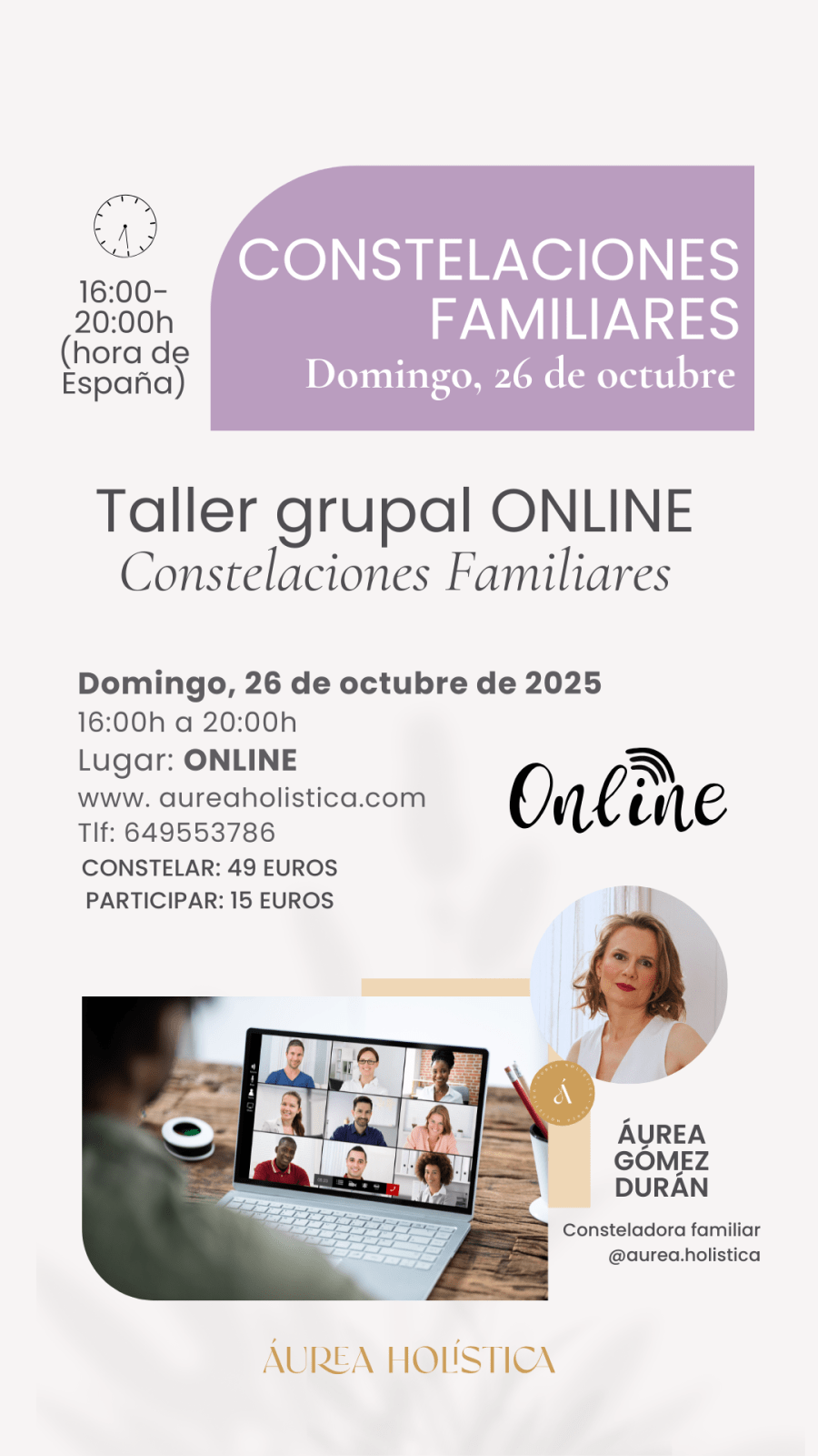 TALLER GRUPAL DE CONSTELACIONES FAMILIARES online | 26 de octubre 2025