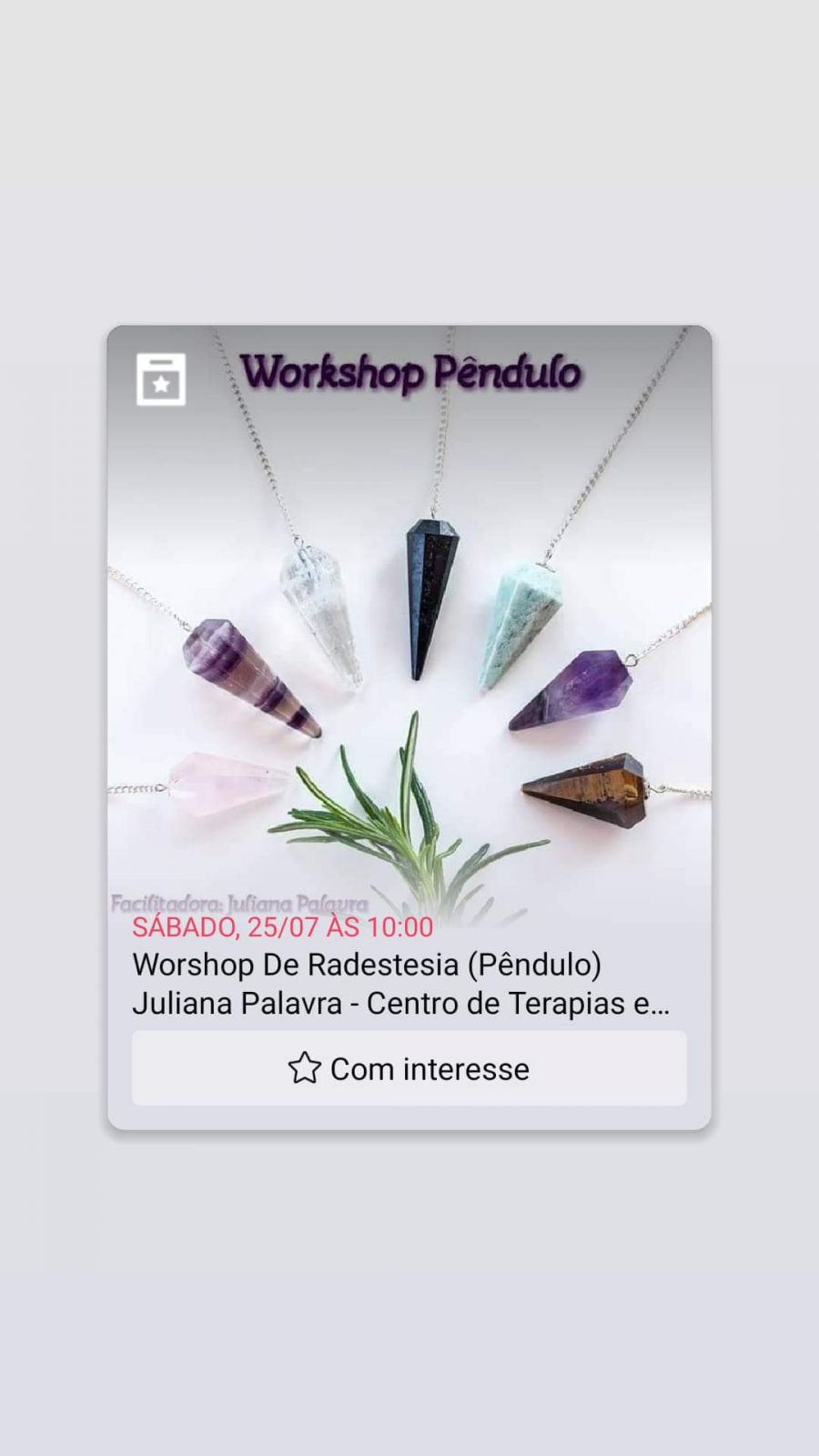 Workshop Radestesia (pêndulo)