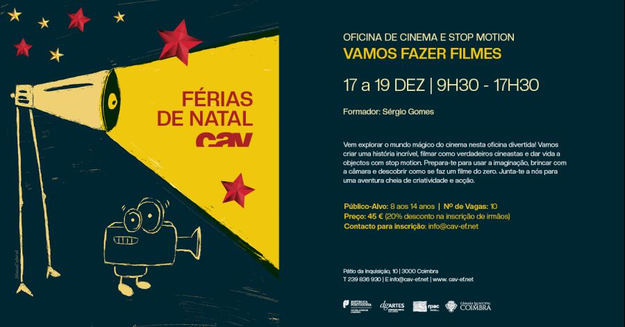 Férias de Natal no CAV - Oficina de Cinema e Stop Motion - Vamos Fazer Filmes!