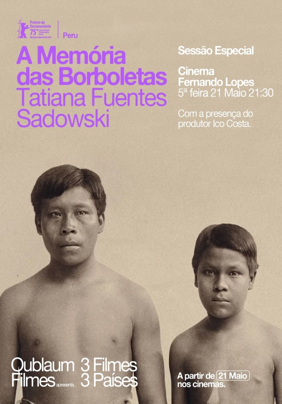 Sessão especial do filme A MEMÓRIA DAS BORBOLETAS, de Tatiana Fuentes Sadowski, no Cinema Fernando Lopes