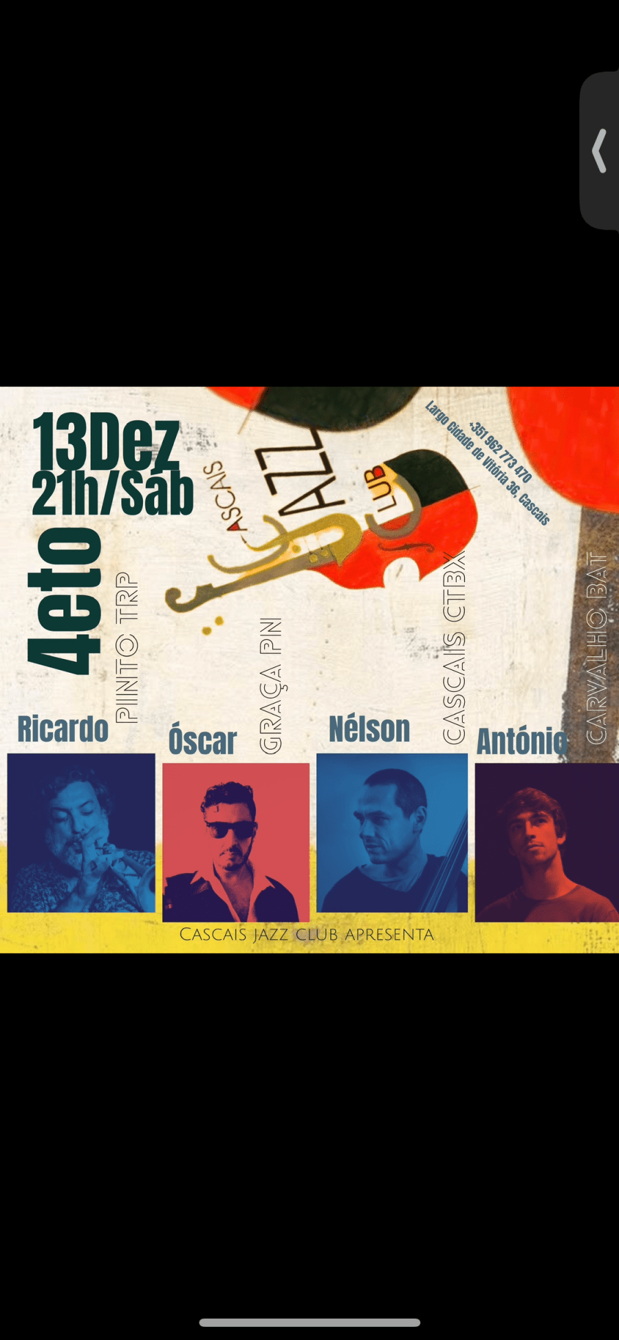 Quarteto Ricardo Pinto, Óscar Graça, Nélson Cascais, António Carvalho 