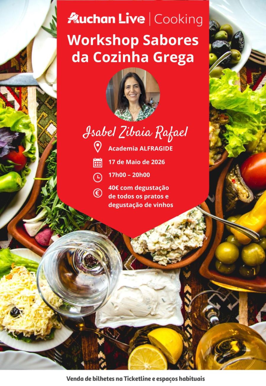 Workshop Sabores da Cozinha Grega - Academia Auchan Live Alfragide - Chef Isabel Zibaia