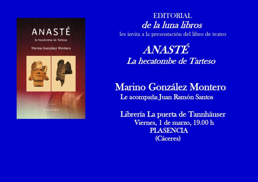 Presentación en Plasencia del libro Anasté. La hecatombe de Tarteso de Marino González Montero