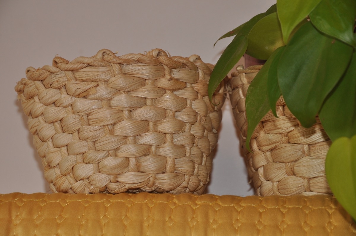 Canastas con fibras vegetales