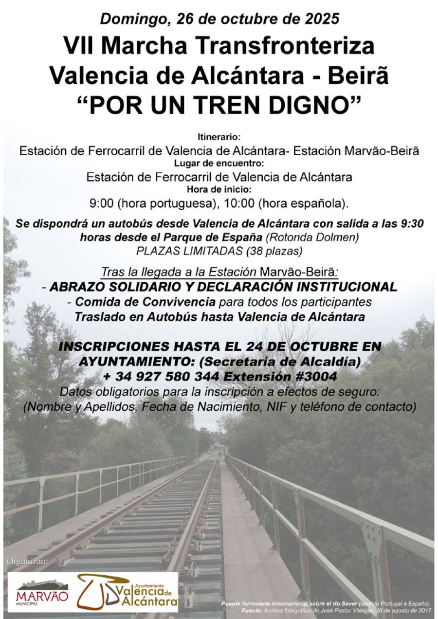 VII Marcha Transfronteriza Valencia de Alcántara - Beirã  'Por un tren digno'
