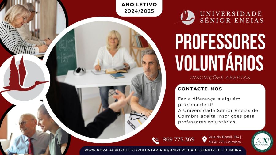 Voluntariado na Universidade Sénior Eneias de Coimbra