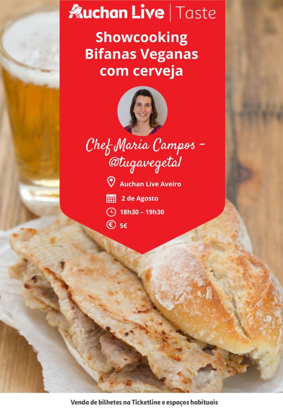 Showcooking Bifanas Veganas com cerveja