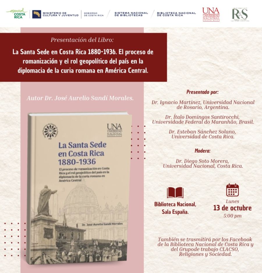 Presentación del libro 'La Santa Sede en Costa Rica 1880-1936' de José Aurelio Sandí