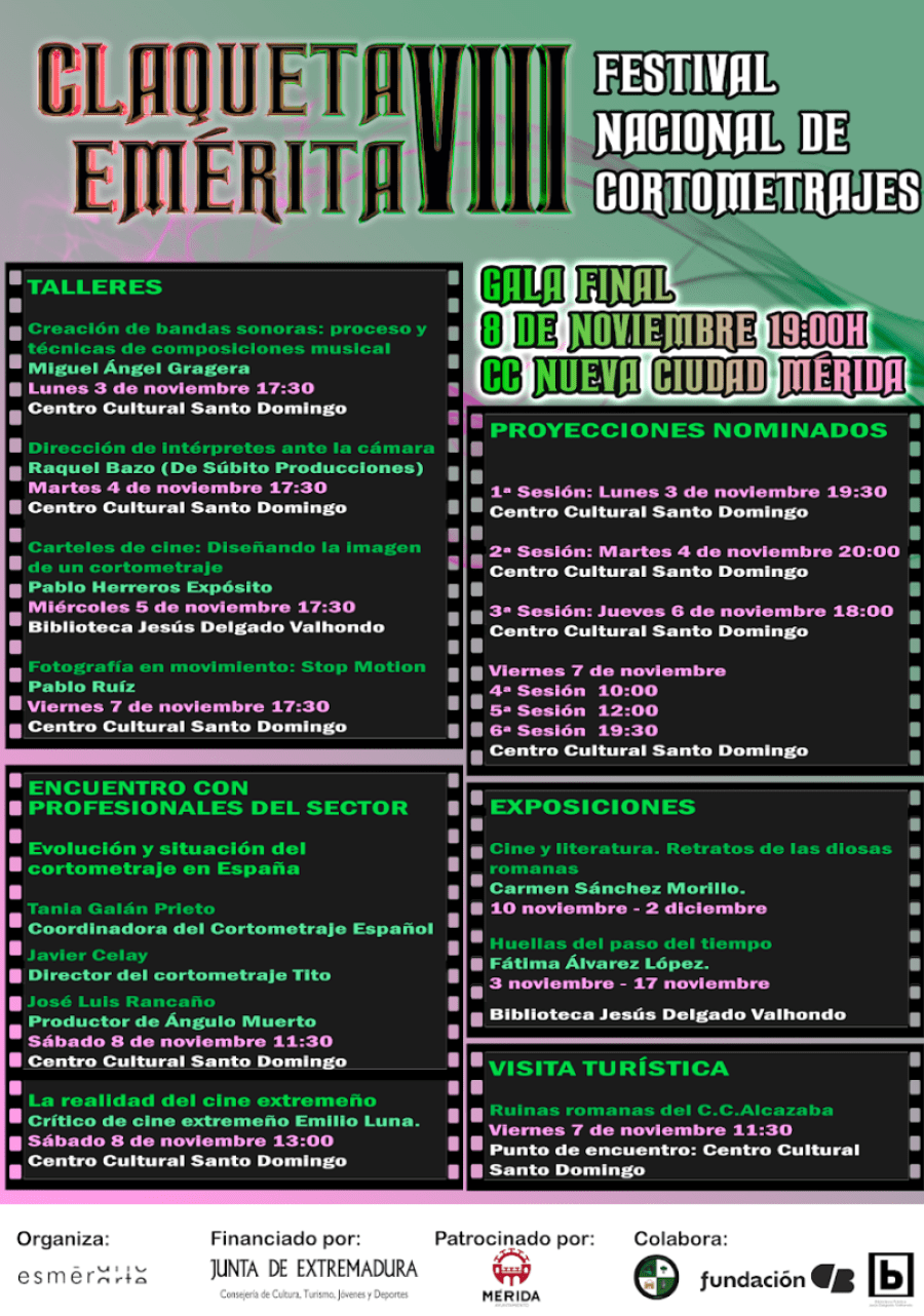 Festival de cortometrajes Claqueta Emérita VIII (2025)