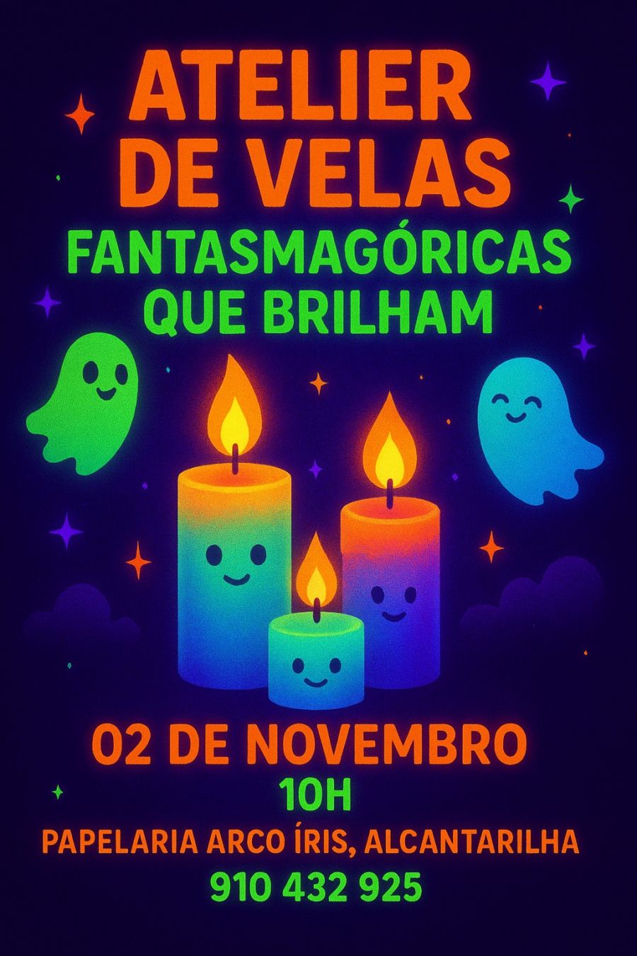 ATELIER DE VELAS FANTAMASGORICAS QUE BRILHAM NO ESCURO