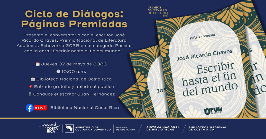 Ciclo de Diálogos: Páginas Premiadas con José Ricardo Chaves sobre su obra 'Escribir hasta el fin del mundo'