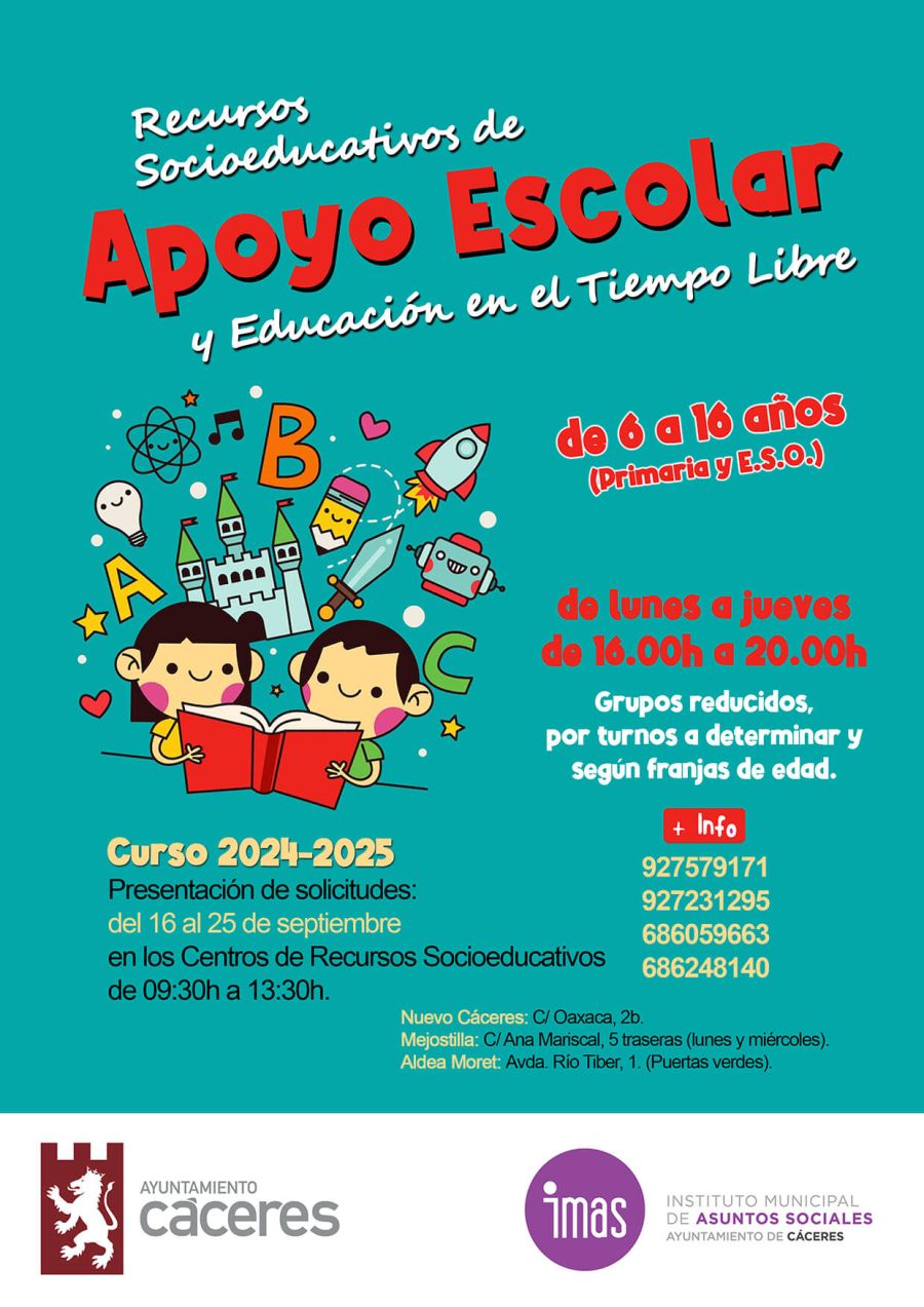 RECURSOS DE APOYO ESCOLAR Y EDUCACIÓN EN EL TIEMPO LIBRE