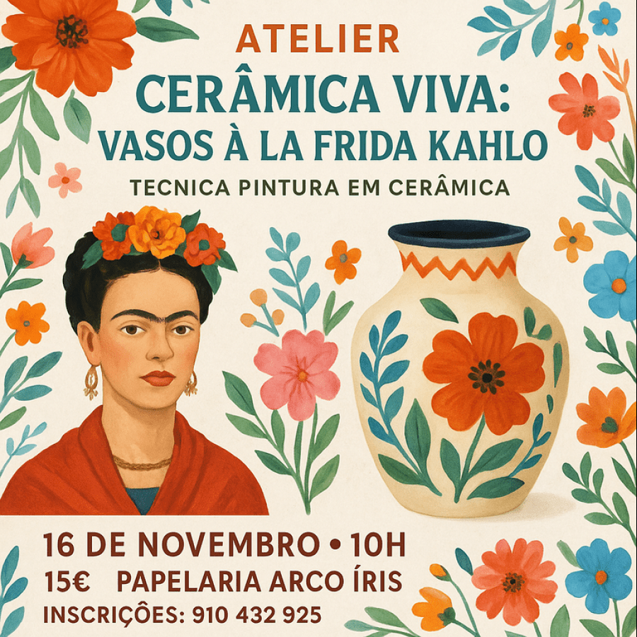 ATELIER CERÂMIVA VIVA VASOS À LA FRIDA KHALO PINTURA EM CERAMICA