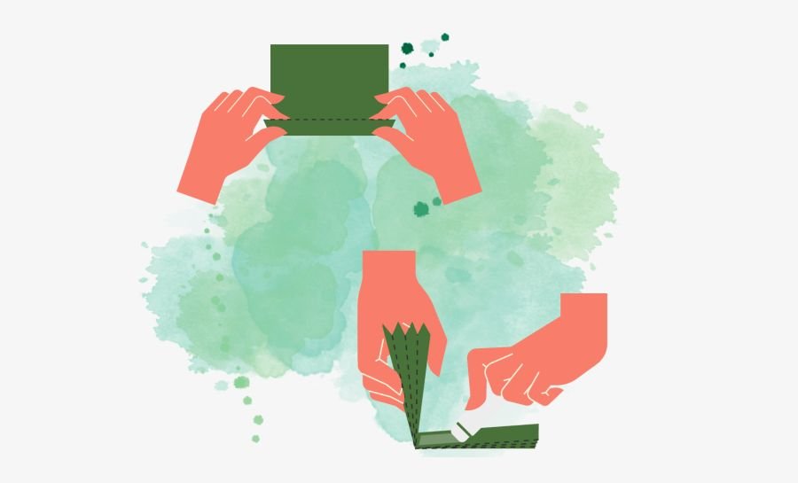 ORIGAMI COM PAPEL REUTILIZADO