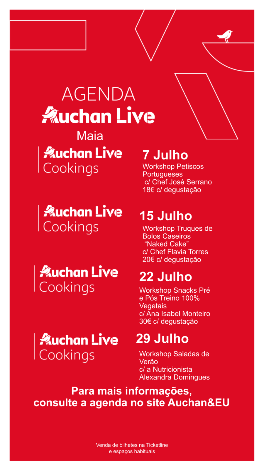 Agenda Mês de Julho Academia Auchan Live Maia