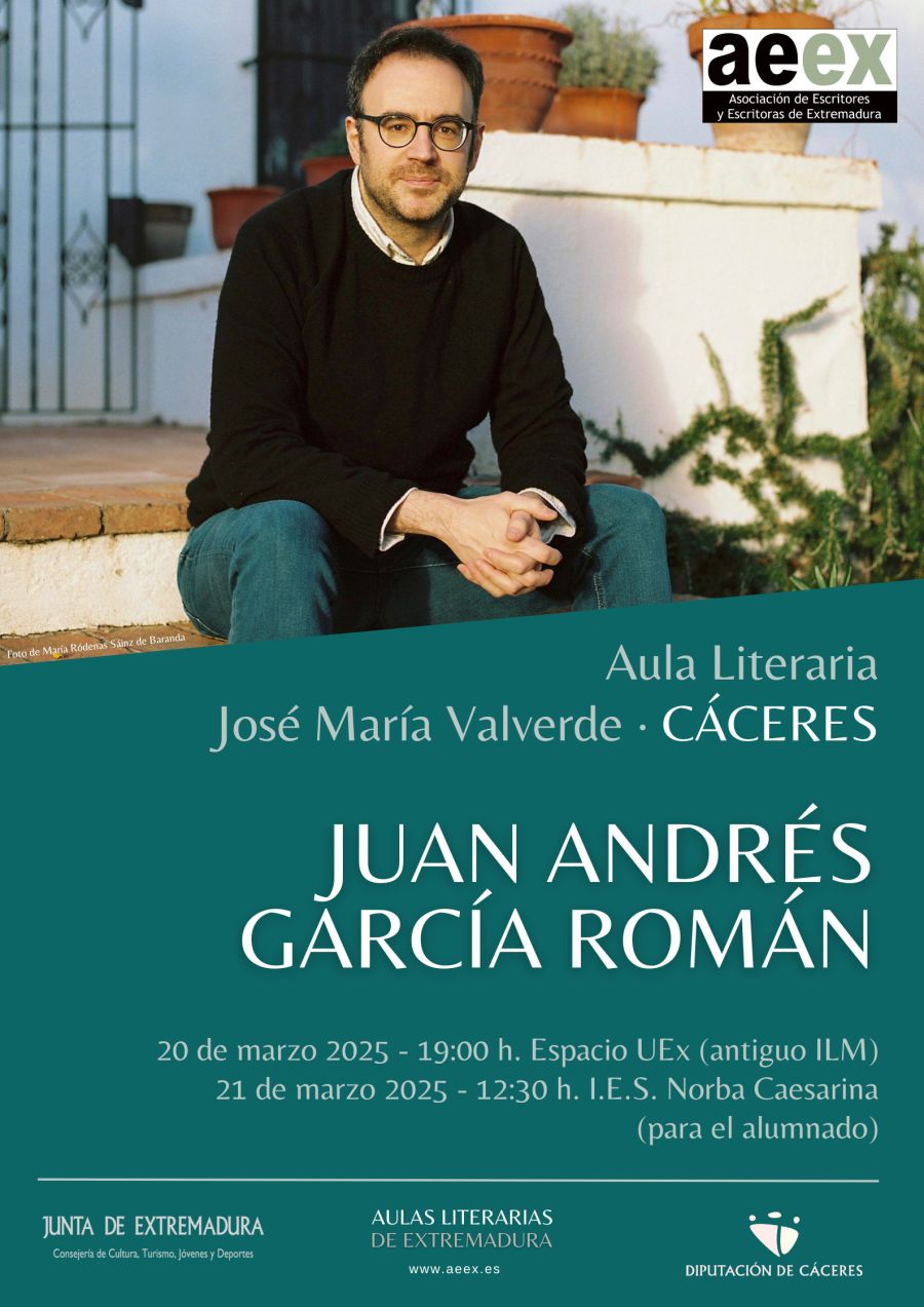 Juan Andrés García Román en el Aula 'José María Valverde' de la AEEX