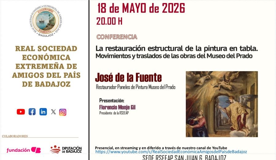 'La restauración estructural de la pintura en tabla' por José de la Fuente. 18/05/26