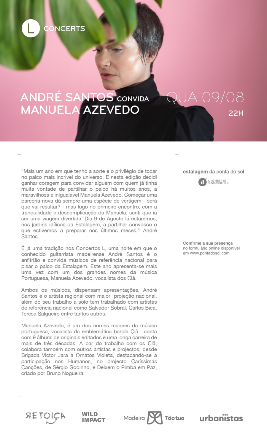 Concertos L - André Santos convida Manuela Azevedo