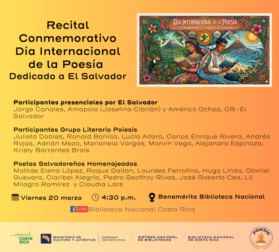 'Recital Conmemorativo “Día Internacional de la Poesía” dedicado a El Salvador'