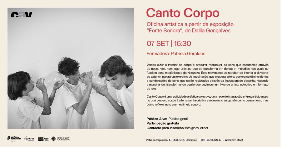 Canto Corpo - Oficina artística a partir da exposição 'Fonte Sonora' de Dalila Gonçalves