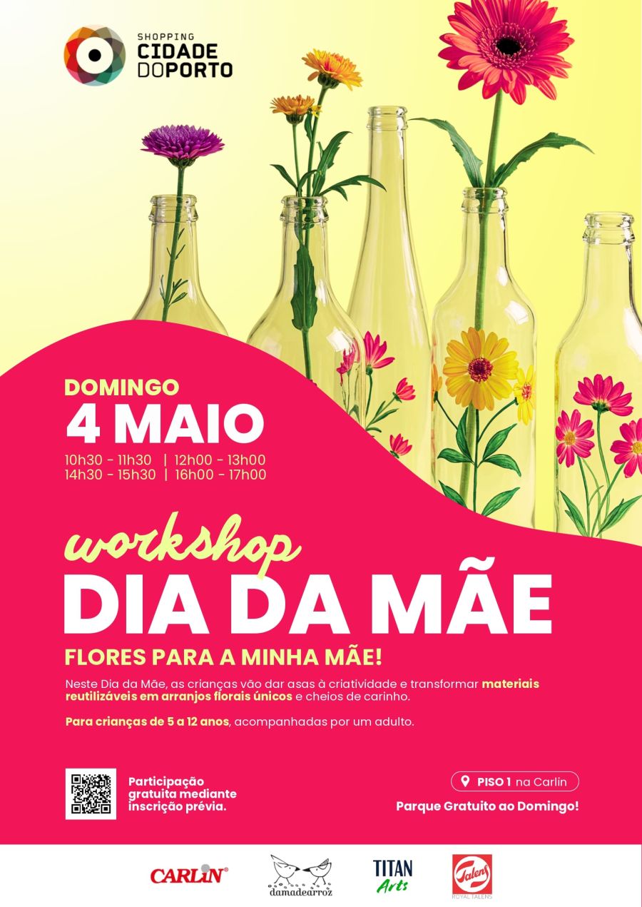 Shopping Cidade do Porto celebra o Dia da Mãe com criação de flores a partir de materiais reutilizáveis