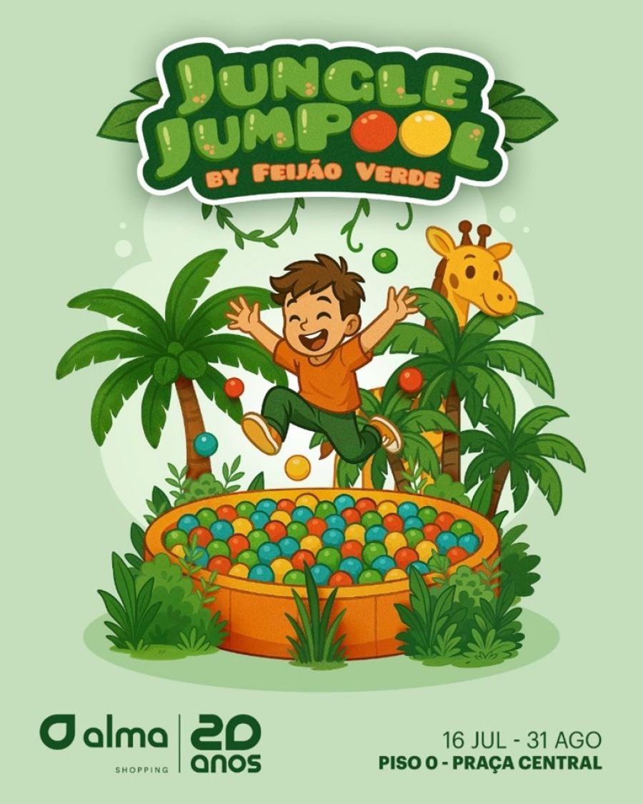 Alma Shopping recebe Jungle Jumpool by Feijão Verde | O evento infantil mais divertido deste verão