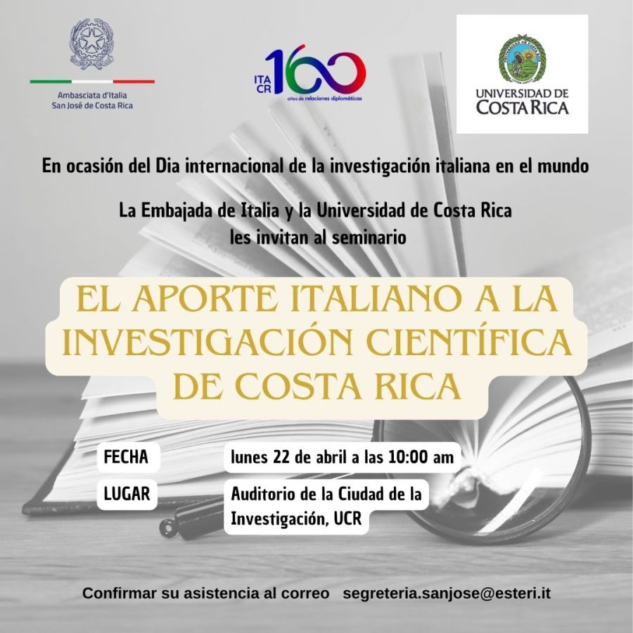 Seminario. El aporte italiano a la investigación científica de Costa Rica