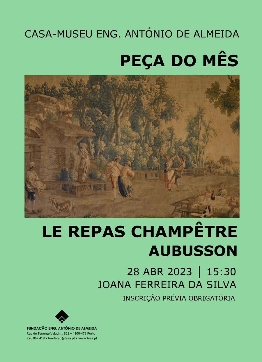 Peça do Mês “Le repas champêtre”, Aubusson, Dr.ª Joana Ferreira da Silva Integrada no Ciclo “6 Peças| 6 Meses | 6 Convidados”