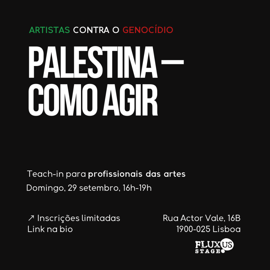 Teach-in para profissionais das artes Palestina – Como Agir 