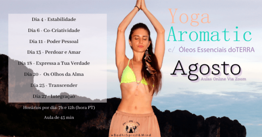 Yoga Aromatic c/ Óleos Essenciais doTERRA - AGOSTO Aulas Online