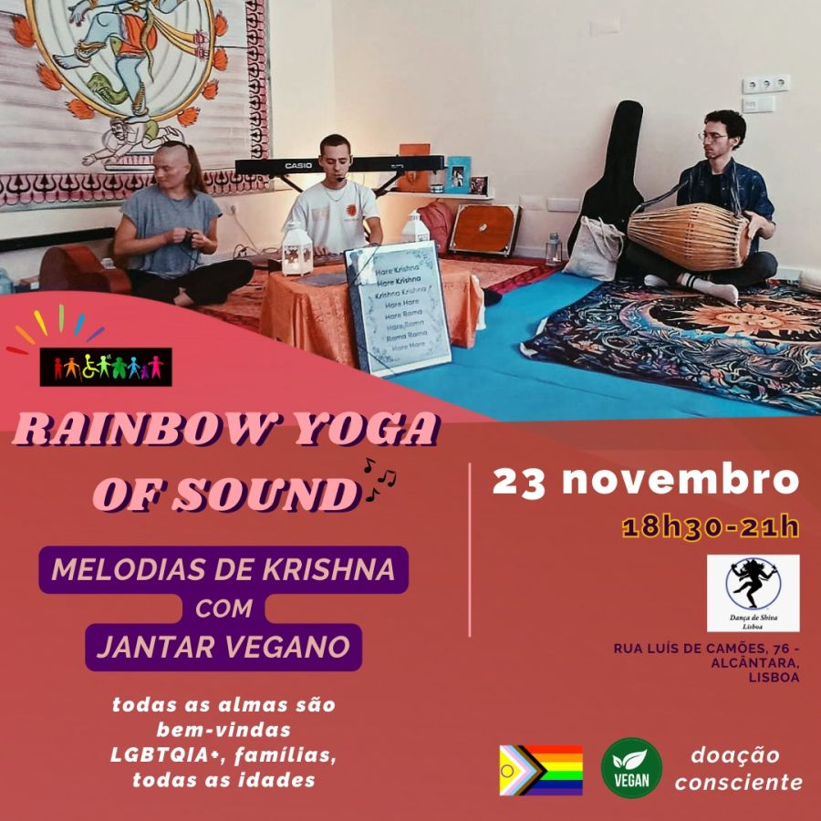 Rainbow Kirtan com Jantar Vegano