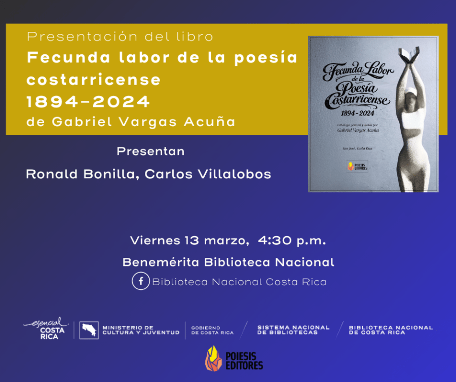 Presentación del libro 'Fecunda labor de la poesía costarricense 1894-2024' de Gabriel Badilla