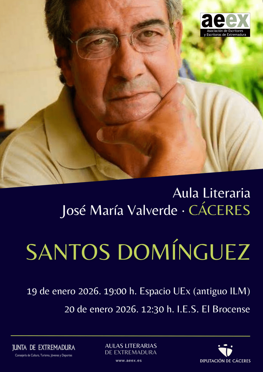 Santos Domínguez en el Aula 'José María Valverde' de la AEEX