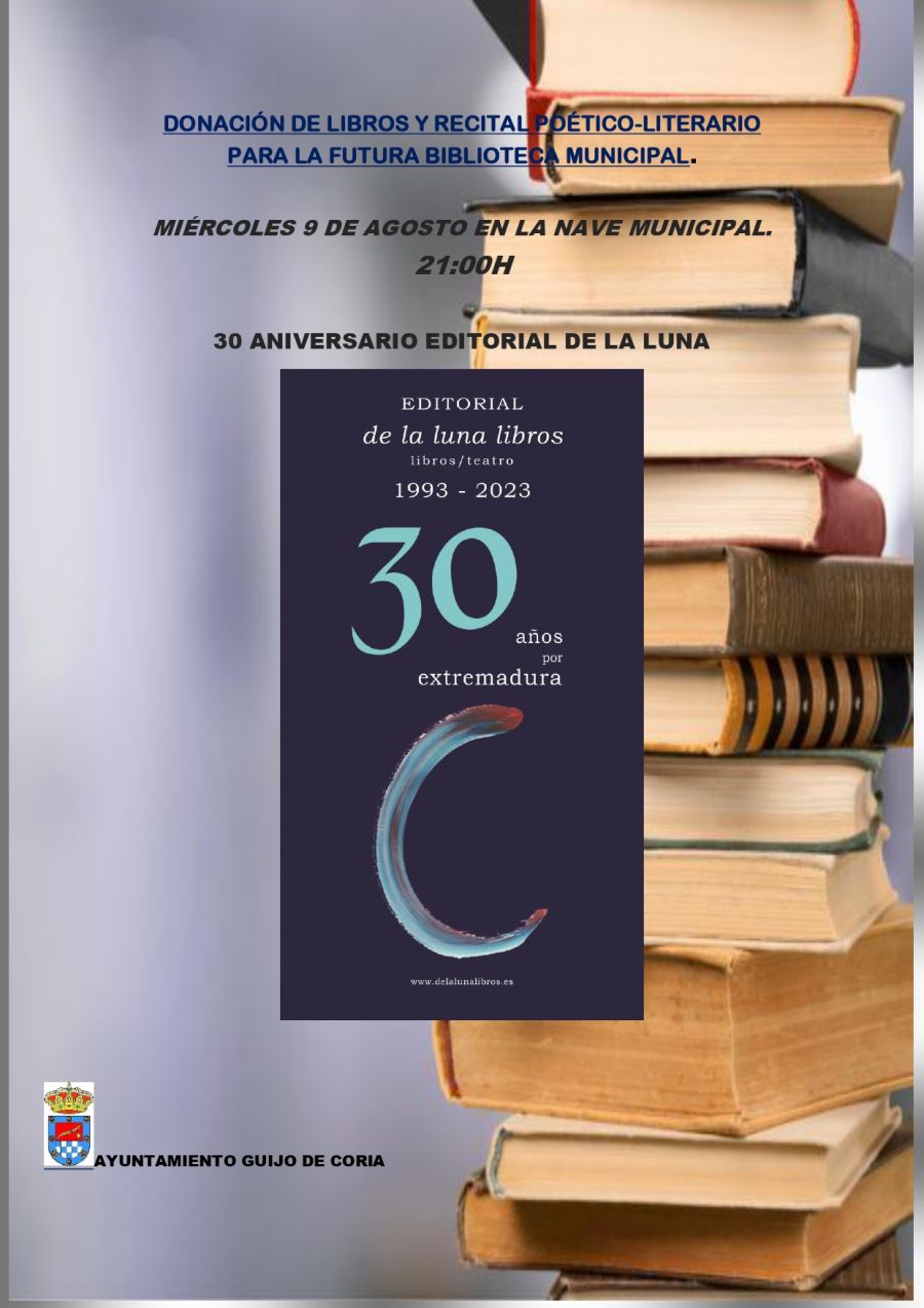 Donación de libros y recital-poético literario en en Guijo de Coria (Cáceres)