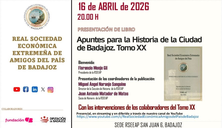'Apuntes para la Historia de la Ciudad de Badajoz. Tomo XX' 16/04/26