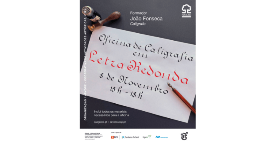 Oficina de caligrafia em letra redonda