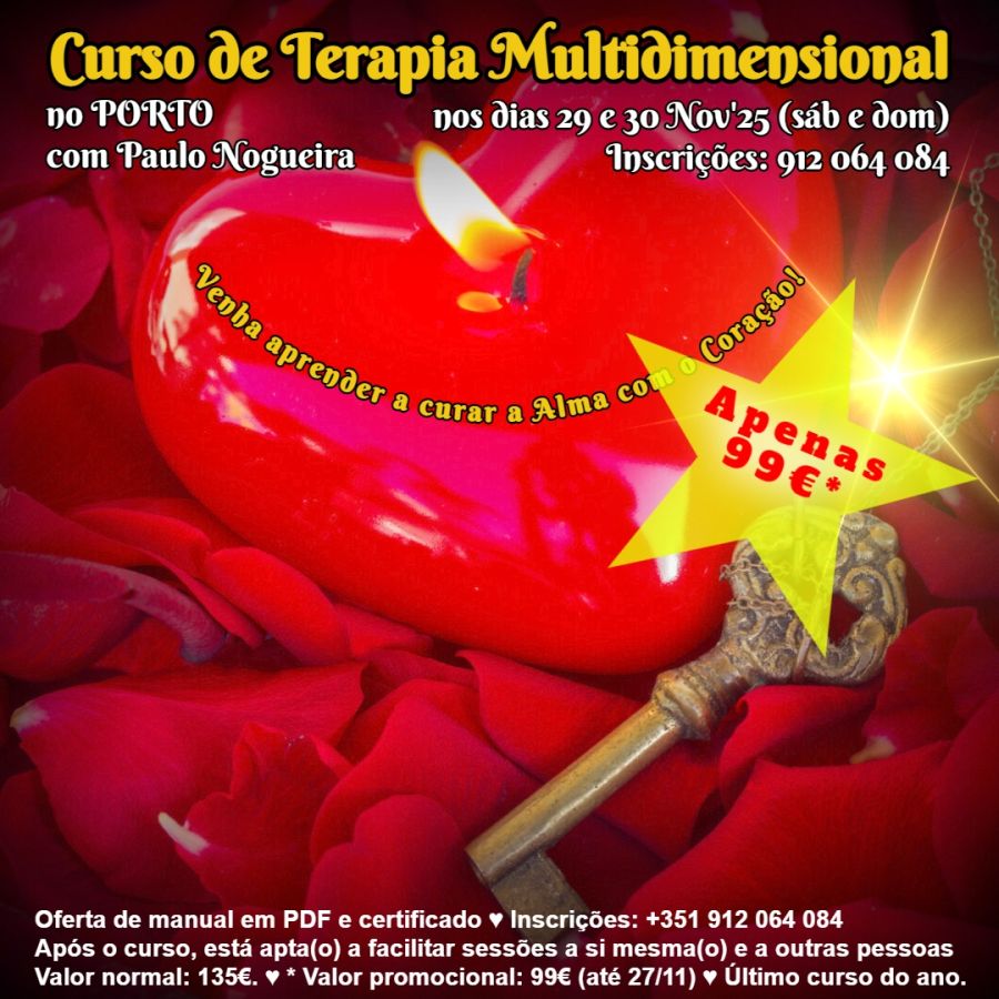 Curso de Terapia Multidimensional no Porto em Nov'25 